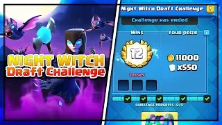 12-0 IN  "NIGHT WITCH DRAFT CHALLENGE" IN CLASH ROYLAE || NIGHT WITCH FOR FREE!!