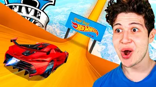 SALTANDO la MEGA RAMPA con TODOS los COCHES HOT WHEELS de GTA 5! 🚘🔥 (Mods)