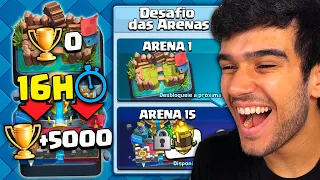 CADA DESAFIO DA ARENA EU SUBO UMA ARENA NO CLASH ROYALE!! 5000 TROFÉUS EM 1 DIA!!