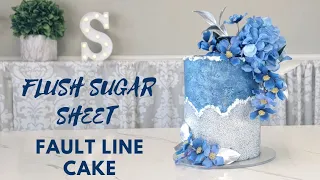 FLUSH SUGAR SHEET FAULT LINE CAKE | Modern Cake Design | Cake Decorating Tutorial