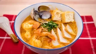 Laksa Recipe - Singaporean Curry Noodle Soup (Laksa Lemak) | Asian Recipes