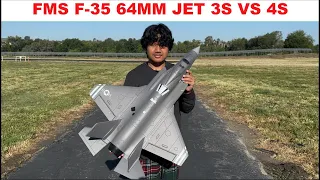 FMS F-35 V2 64mm EDF Jet - 3S versus 4S flight!