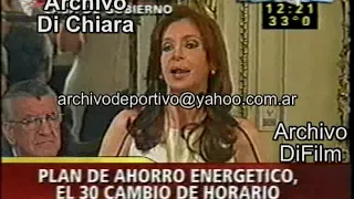 Discurso de Cristina Kirchner sobre Plan de ahorro energetico 2007 V-02485 DiFilm