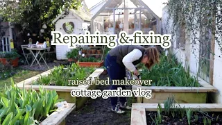 DIY raised bed makeover, beekeeping chats & February in the cottage garden 🌱