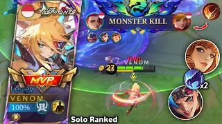 MAKANAN TIAP HARI SOLO RANKED❗GENDONG DARK SISTEM NGUJI KESABARAN CUY😭| LESLEY BEST BUILD