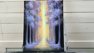 How To Paint WARM WINTER LIGHT | Acrylic Painting Tutorial