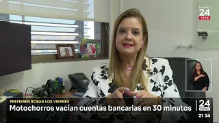 Motochorros vacían cuentas bancarias en 30 minutos