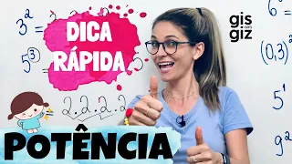 POTÊNCIA - Dica RÁPIDA| COMO CALCULAR POTÊNCIA | | POTENCIAÇÃO 6 ANO | Matemática Básica Prof. Gis/