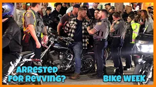 Biker Revs Bike in Front of Cop - Gets Led Away in Cuffs - Bike Week - Daytona