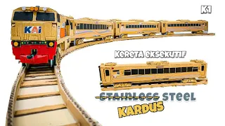 Cara Buat Miniatur Kereta Api dari Kardus | Kereta Eksekutif Stainless Steel K1 | ditarik CC 206