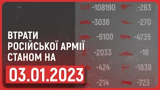 ⚡ ВТРАТИ РОСІЙСЬКОЇ АРМІЇ СТАНОМ НА 03.01.2022