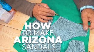 Crafting Luxury: The Art of Arizona's Green Croc Leather Sandals