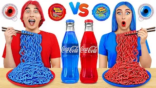 Desafío de Comida Roja vs Comida Azul #2 por Multi DO Food Challenge