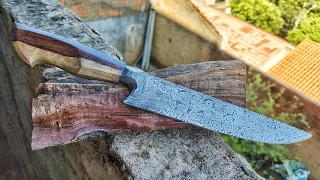 Knife Making - Forging Damascus Knife With Hammer - Raindrop