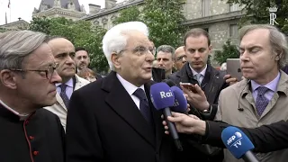 Parigi: il Presidente Mattarella visita la Cattedrale di Notre-Dame