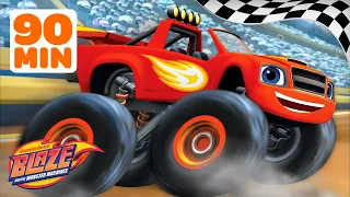 90 MINUTES of BLAZING Races w/ AJ, Crusher and More! 🚗💨 | Blaze and the Monster Machines