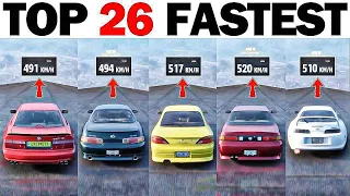 Top Fastest Retro Sport Cars - Forza Horizon 5 | Extremely Downhill Top Speed