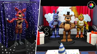 Building FNAF PIZZERIA with FREDDY, BONNIE, CHICA and FOXY of CLAY & More | PlastiVerse