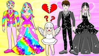 No Color Barbie Wants To Be Loved Too! 😥 - Barbie Family Handmade - DIYs Paper Dolls & Crafts