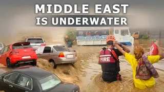 You Won't Believe This Miracle in the Desert! Incredible Saudi Footage Strom  Rain Flood Hail.