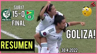México Femenil Sub17 vs Guyana Femenil 🔥 30 De Abril 2022 RESUMEN COMPLETO (GOLIZA 15-0)