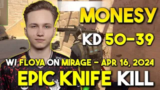 KNIFE KILL By m0NESY 50-39 w/ fl0ya | 6x Triple & Quadro | FACEIT RANKED on Mirage | Apr 16, 2024