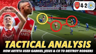 How Arteta used Gabriel Jesus & Co to Destroy Rodgers | Arsenal 4-2 Leicester | Tactical Analysis