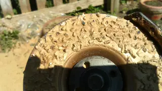 Easy stump removal with concrete grinding disc