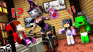 TV WOMAN WITCH ENCHANTED JJ and MIKEY! APHMAU is JEALOUS in Minecraft - Maizen