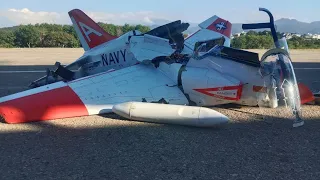 RC T-45 jet landing crash…..