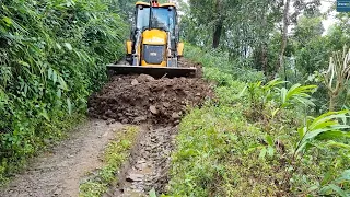 Narrow Hilly Road | JCB Backhoe | Fixing Rain Damaged Road