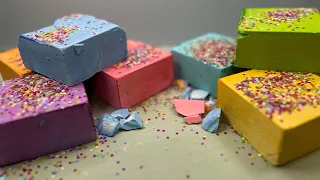 Pastel Gym Chalk w Pastel Glitter ASMR **Powder View**