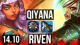 QIYANA vs RIVEN (TOP) | Rank 1 Qiyana, 7 solo kills, Dominating | BR Master | 14.10