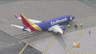 Southwest Jet Skids Off Runway In California