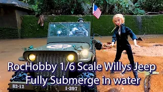 Mega RC Truck RC Crawler Extreme 1/6 Scale RocHobby Willys Jeep 1941 4x4  Fully Submerge in water