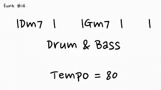 Dm7 Gm7 Two Chord Funk Backing Track  (Drum & Bass, Tempo = 80)