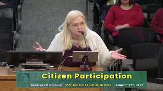 Ann Clark - Public Comment - Dearborn Public Schools Board Meeting (01-10-2023)