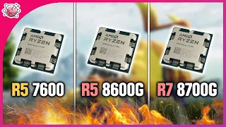 R5 7600 vs R5 8600G vs R7 8700G +Ram OC | Real Gaming Benchmark | FHD