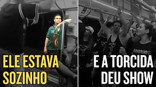 TORCEDOR DO PALMEIRAS ENTRA EM VAGÃO LOTADO DE CORINTHIANOS E TORCIDA ALVINEGRA DÁ UM SHOW