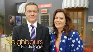 Neighbours Backstage - Stefan Dennis (Paul Robinson) & Jane Hall (Rebecca Napier)