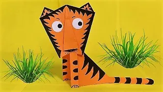 Оригами ТИГР из бумаги / Origami TIGER made of paper