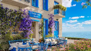 Seaside Coffee Shop - Bossa Nova Jazz Music and Relaxing Ocean Waves | Relax by the Sea