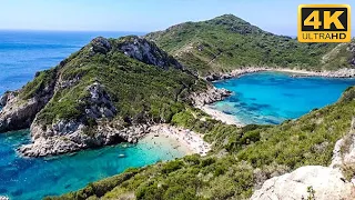 Agios Georgios and Porto Timoni beaches in 4K, Corfu Greece