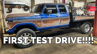 TINA IS A RIPPER!!!! My body swapped 79 f250 6.0 powerstroke goes on its first test drive!!