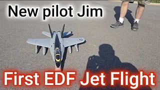 New pilit Jim's First EDF Jet Flight Fms F18 64mm. #smokeymountainrc #rchobby #rcjet #youtube