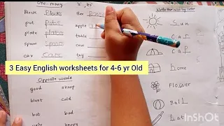 3 Easy English worksheets- Daily Vacation activities for 4-6 yr/Jr kG, Sr kG Fun alphabet worksheet