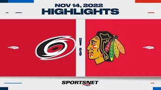 NHL Highlights | Hurricanes vs. Blackhawks - November 14, 2022