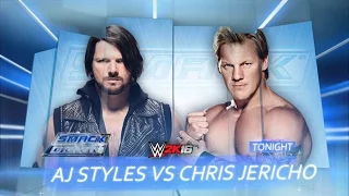 AJ STYLES VS CHRIS JERICHO | REMATCH SMACKDOWN 11/02/2016 | WWE 2K16 |