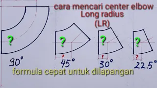 Cara mencari center elbow 90°,45°,30° dan 22,5°