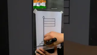 Indian flag drawing 🇮🇳  #youtubeshorts #shorts @nehaartandcraft #15augustdrawing #flagdrawing